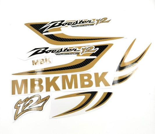 Kit déco mbk booster 12 pouces noir, doré