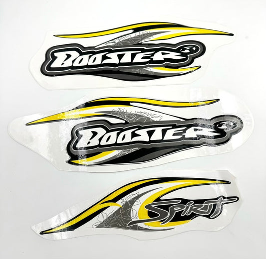 Kit déco mbk booster spirit noir, blanc, gris, jaune